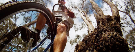 36 inch Unicycle on MTB Gully Singletrack