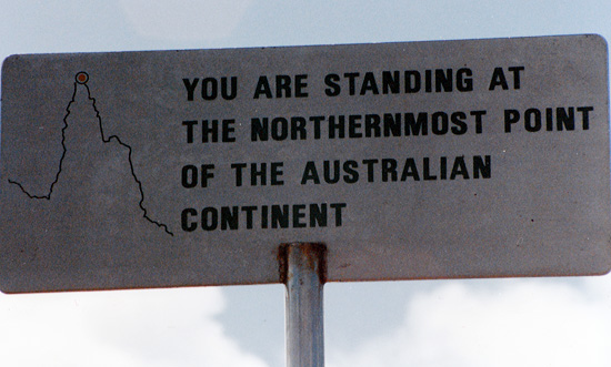 The Sign, Cape York Peninsula, Solo MTB Tour 1988