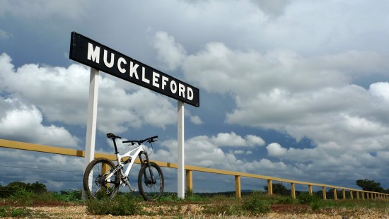 Storm brewing over Ibis Mojo HD at Muckleford