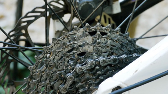 Cassette and chain, not bad for +3 months without any cleaning