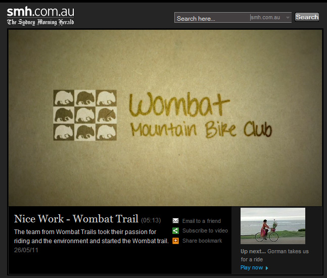 SMH's Nice Work features the Wombat Mountain Bike Club