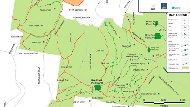 Gap Creek Mt Cootha Trail Map